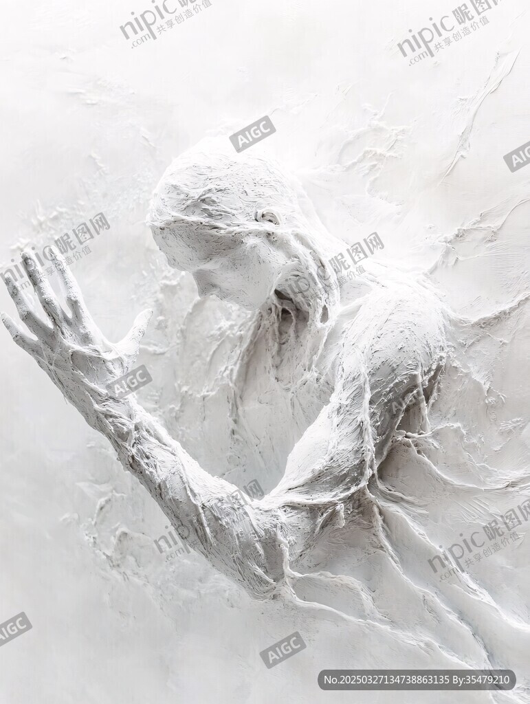 梦幻白色抽象人物艺术形象