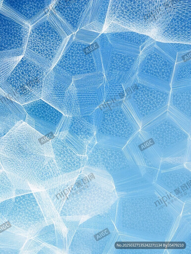 蓝色几何纹理抽象背景图
