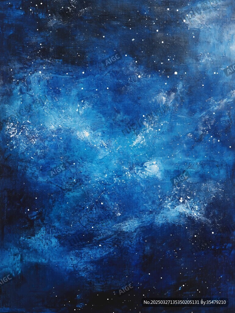 梦幻蓝色星空抽象画