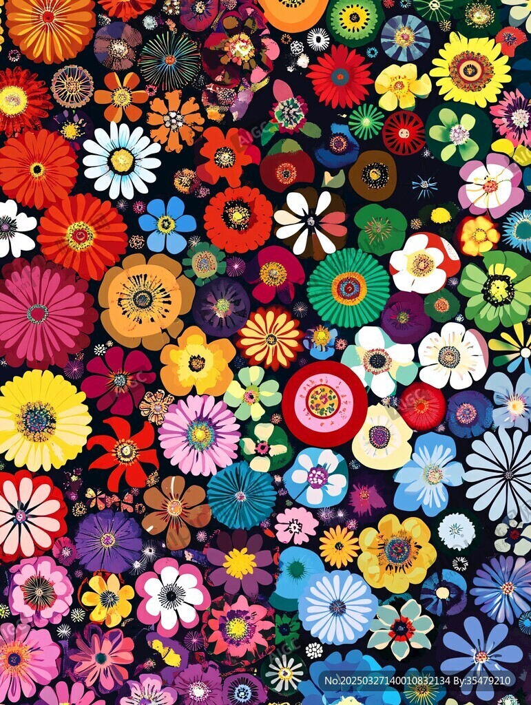 缤纷多彩花卉图案背景