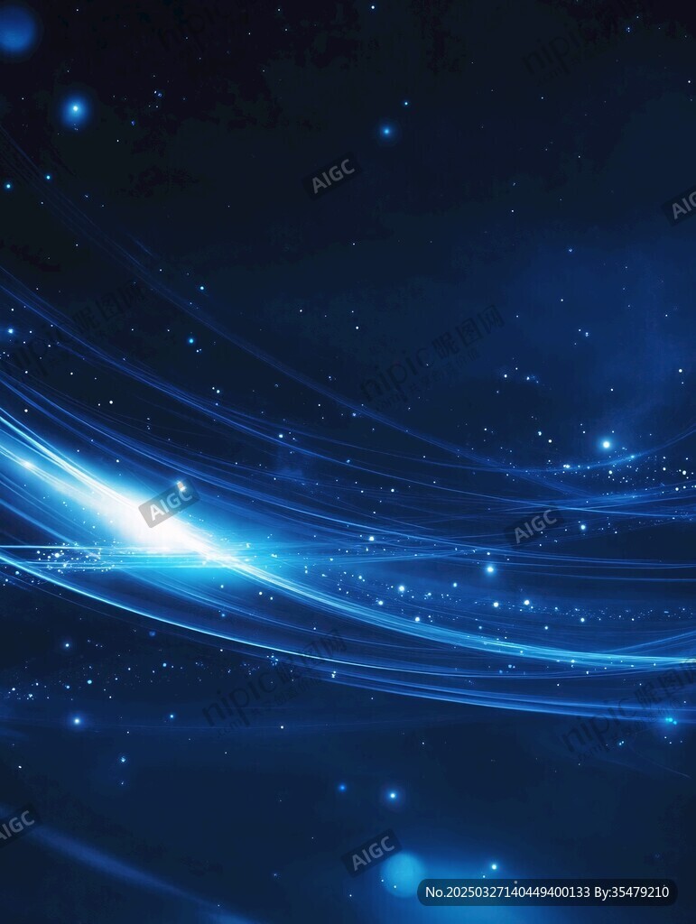梦幻蓝色宇宙光影背景