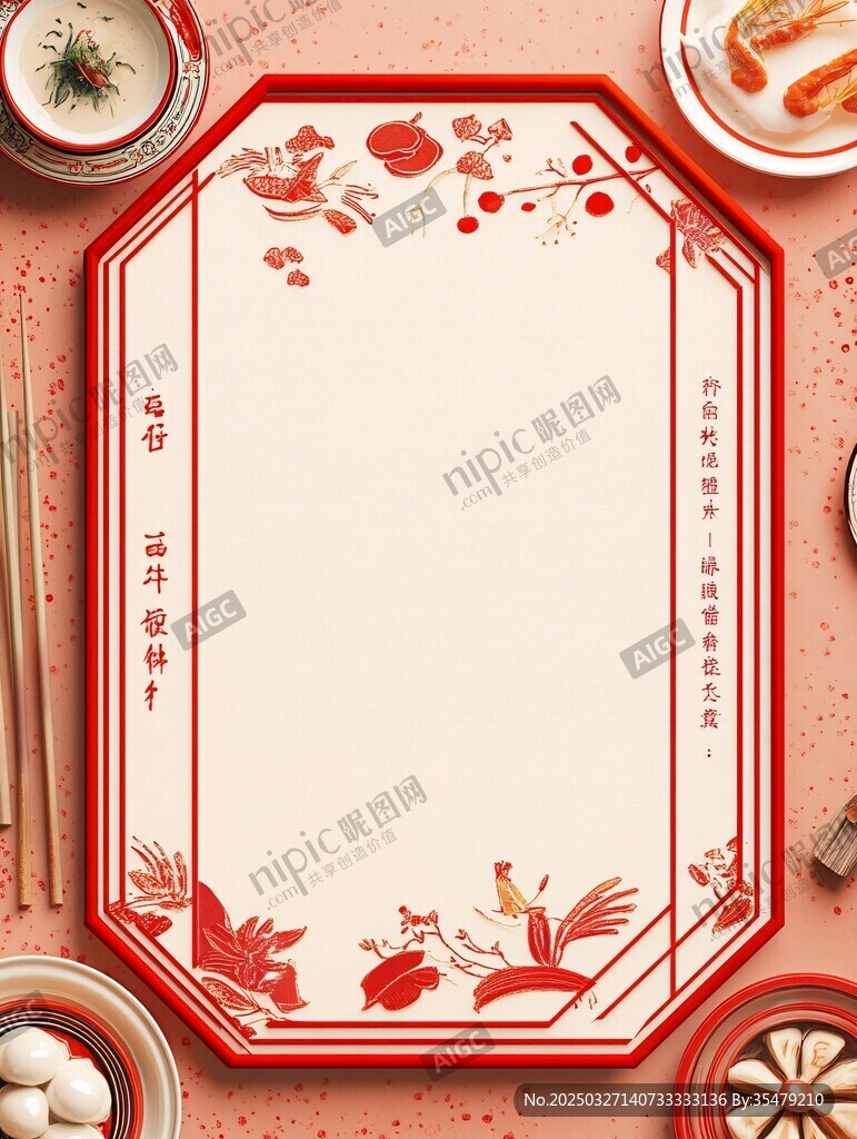 中式喜庆餐盘点心装饰盘