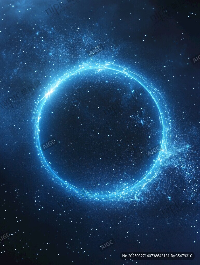 蓝色梦幻星空能量光圈