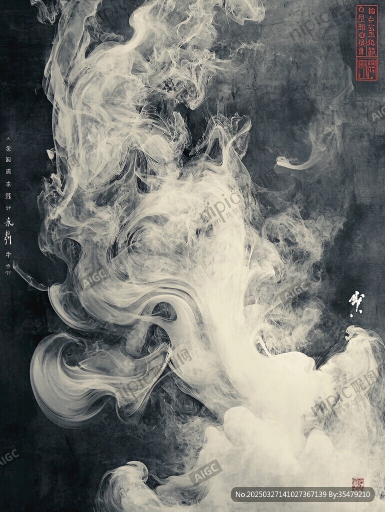 水墨云烟意境图
