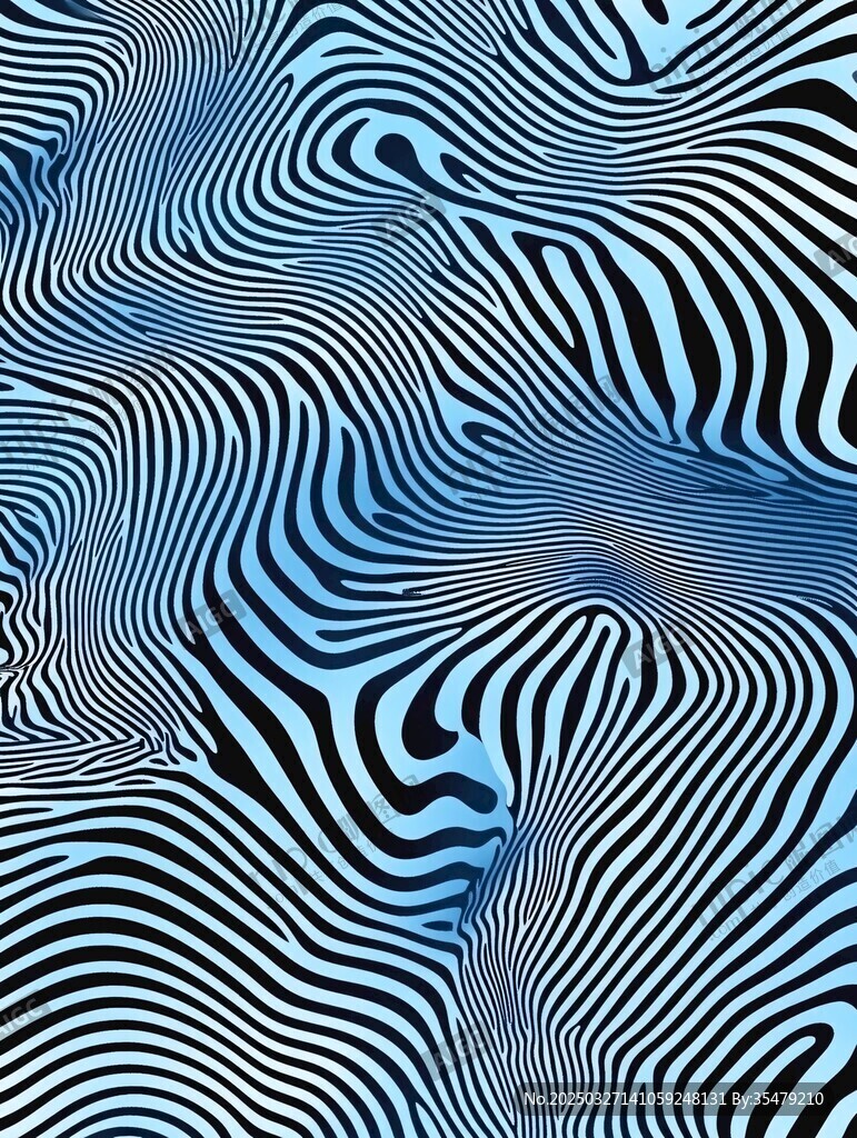 蓝黑动感条纹抽象图案