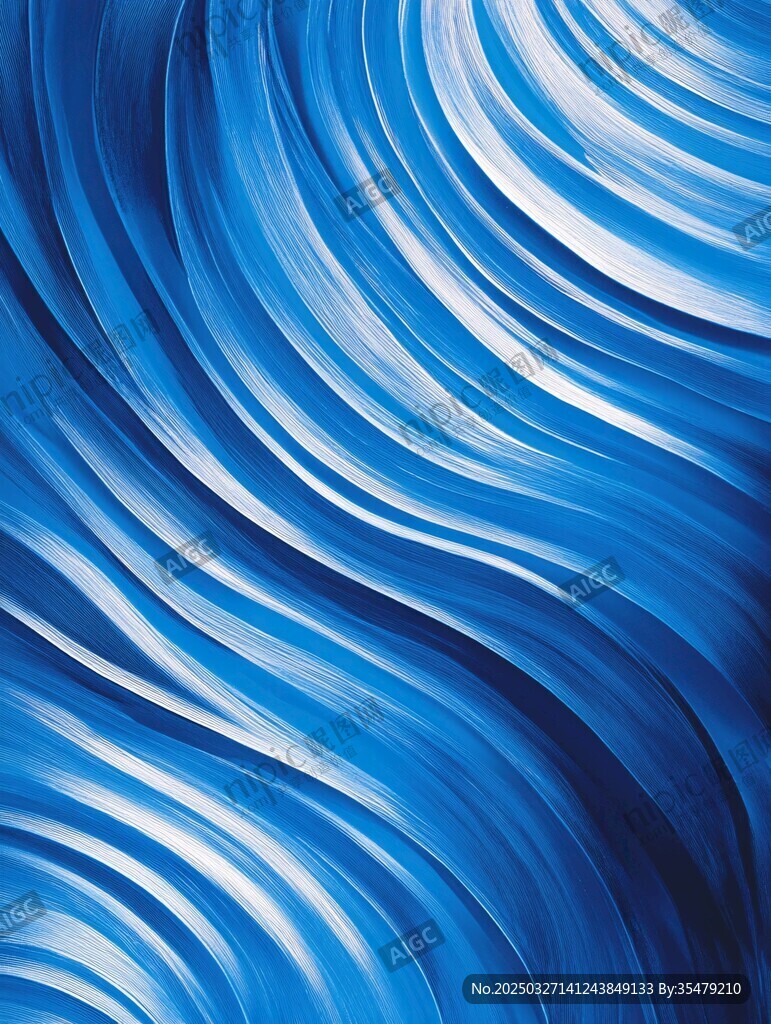 蓝色波浪纹理抽象背景图