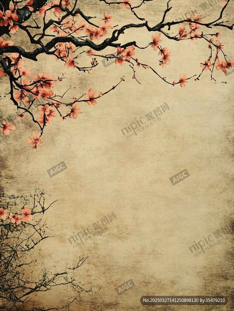 古风桃花背景图