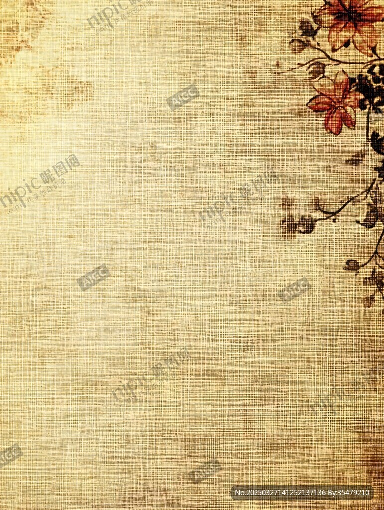 复古花卉纹理背景图