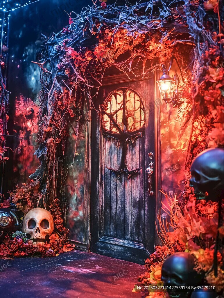 神秘万圣主题的魔幻之门