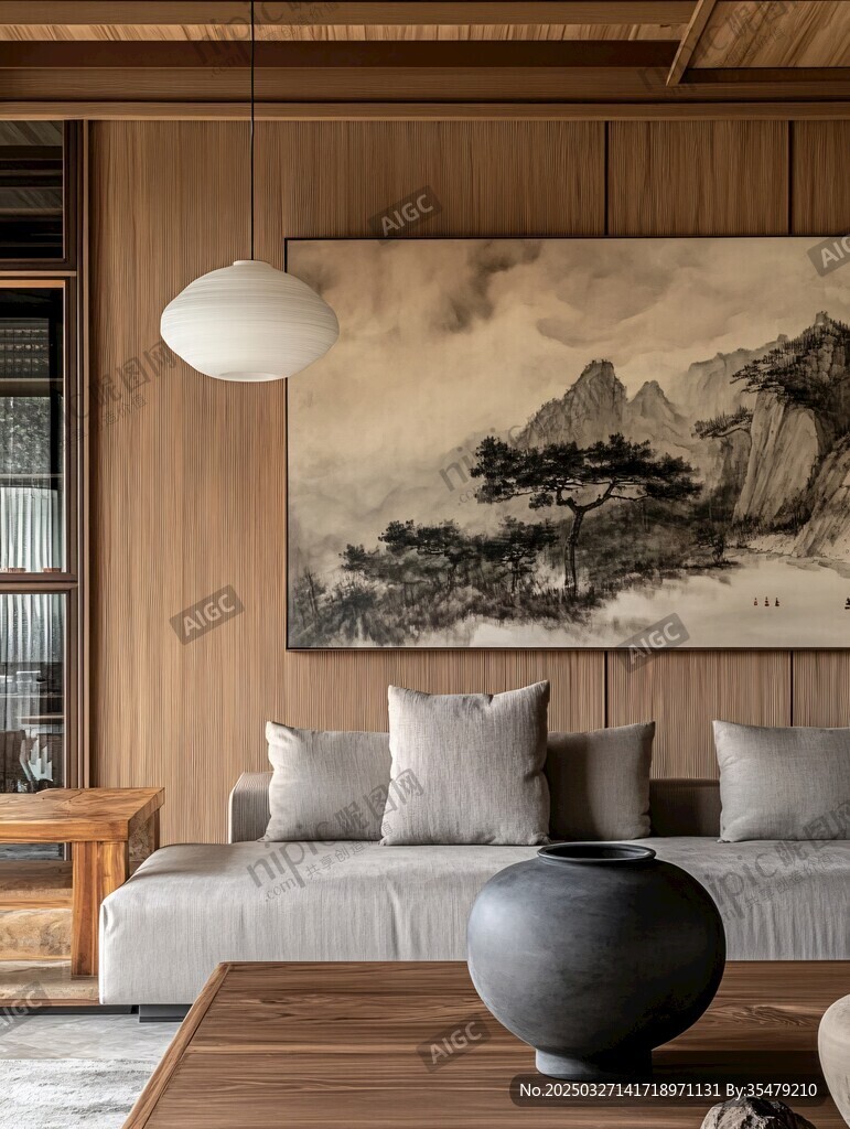 中式禅意客厅优雅景致