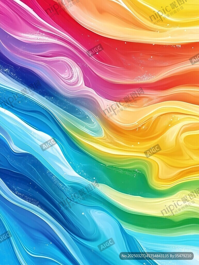 梦幻多彩流体艺术图案