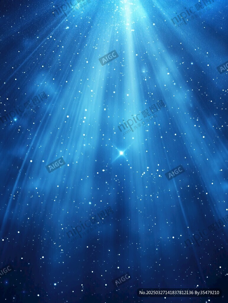 梦幻蓝色星空光线背景