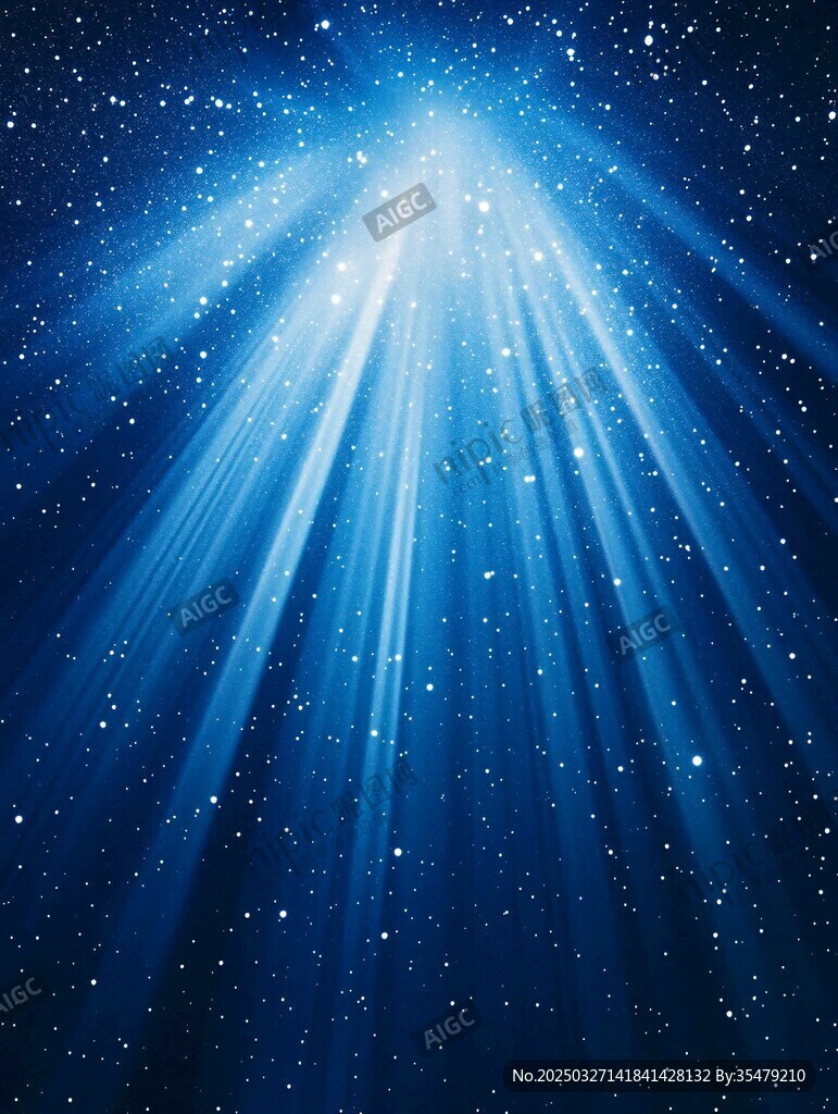 梦幻蓝色星空光线背景图