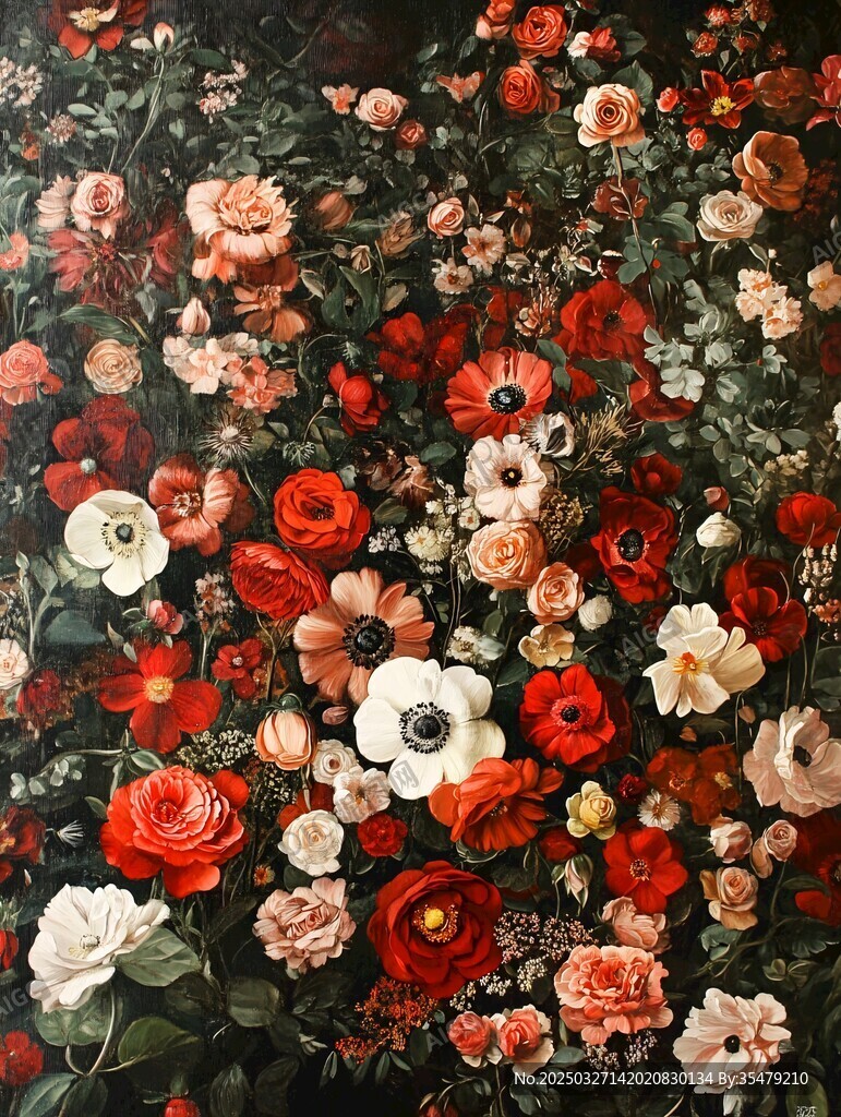 繁花似锦的绚丽花卉图景