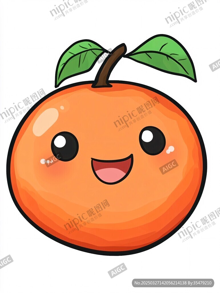 可爱笑脸橙子卡通形象
