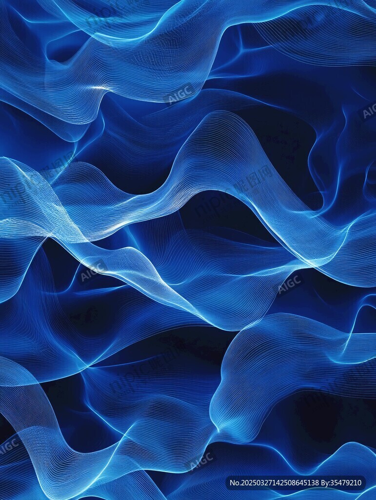 蓝色梦幻波浪纹理背景