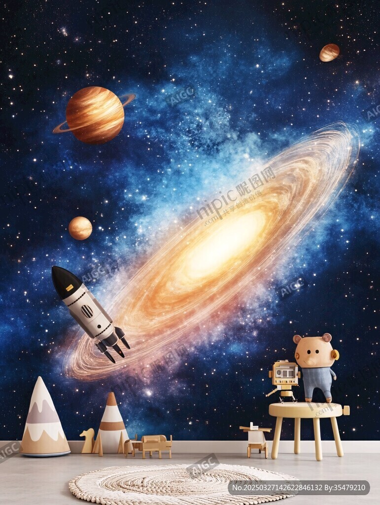梦幻宇宙风儿童房装饰