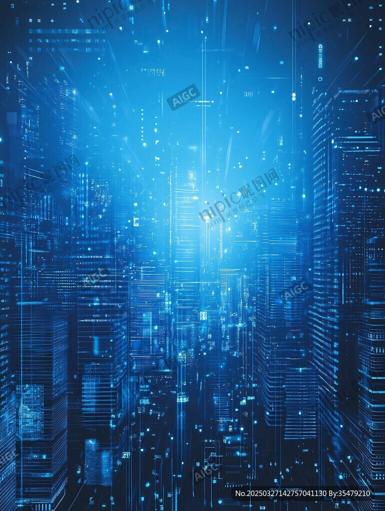 科技感未来城市数字景观