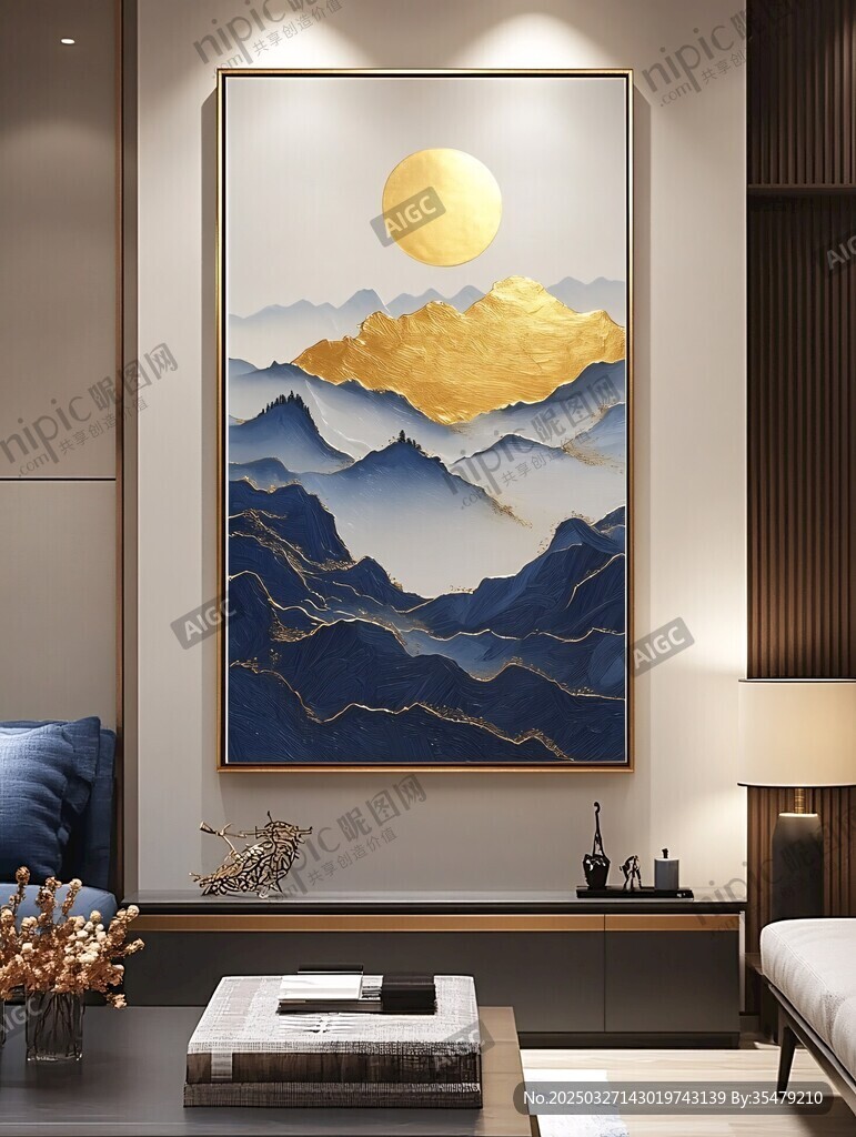 新中式客厅山水装饰画