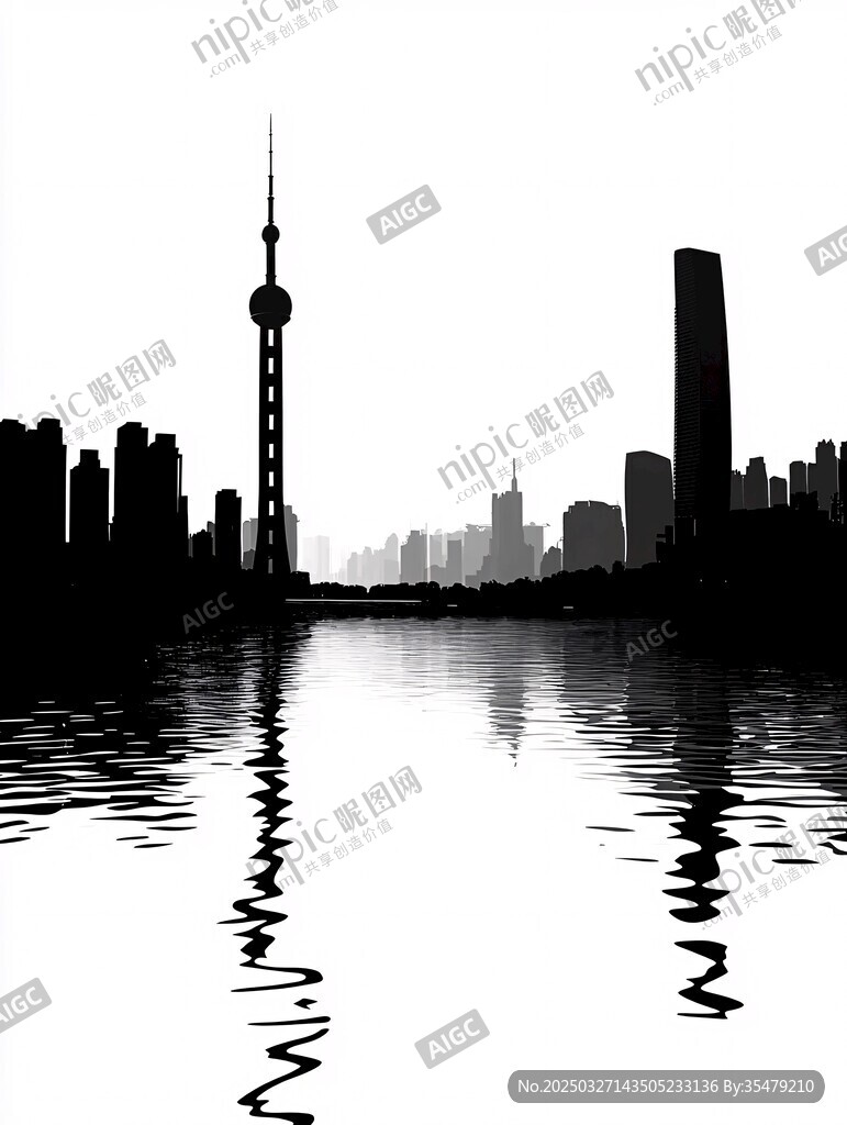 上海外滩建筑倒影景观