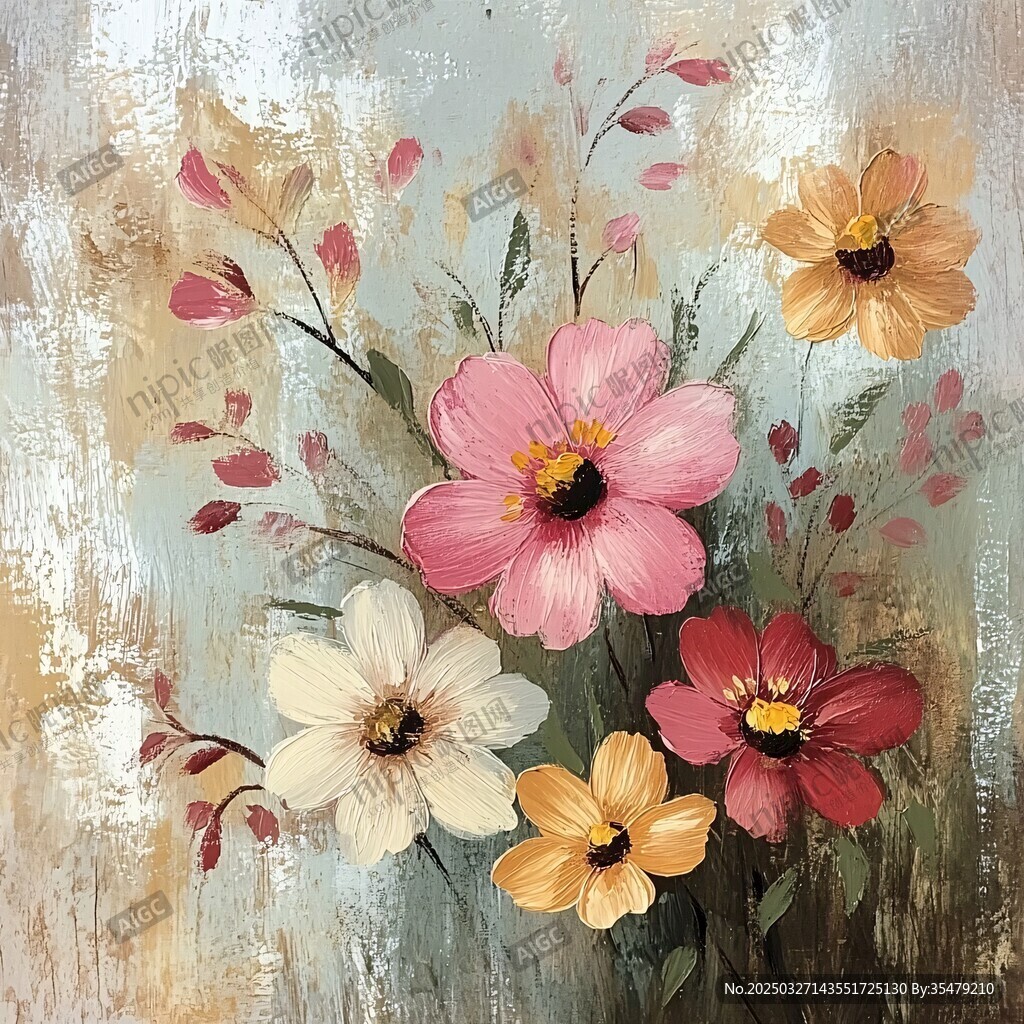 手绘花卉油画作品欣赏