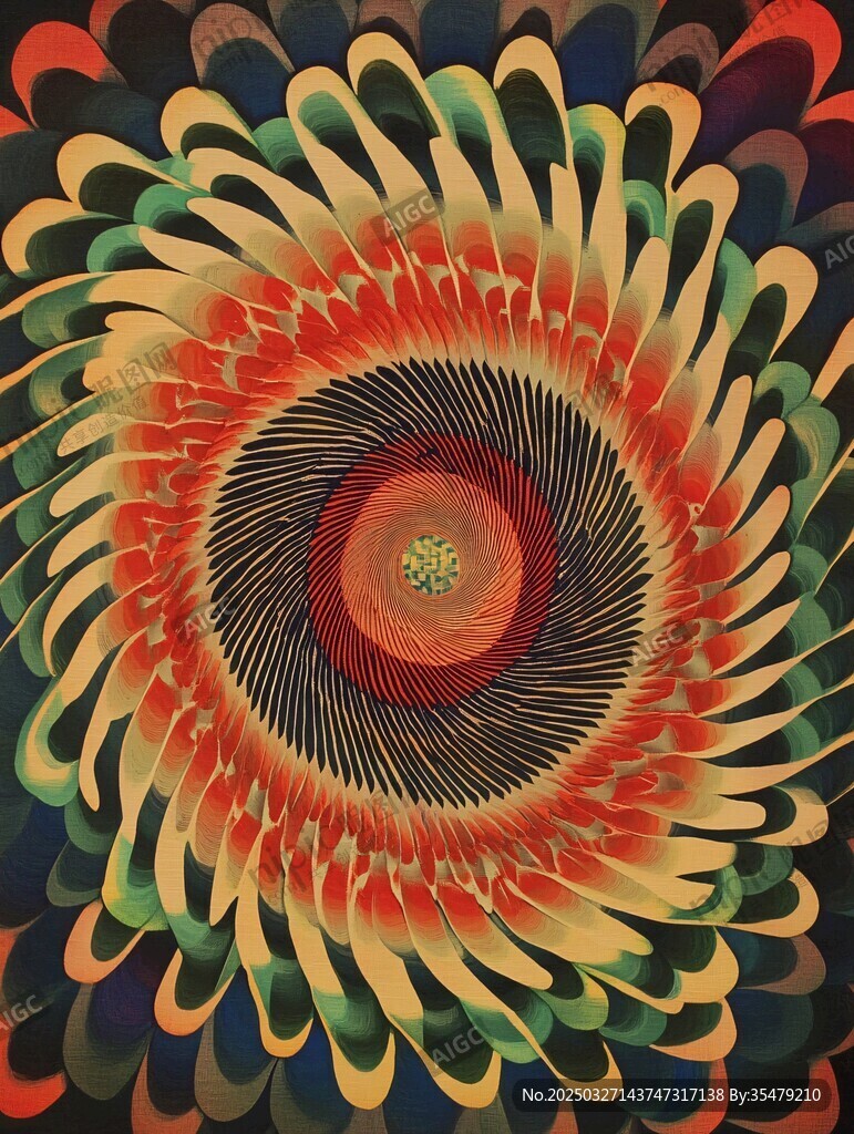 绚丽旋转花纹抽象图案