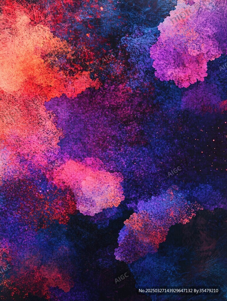 梦幻多彩水彩星云背景