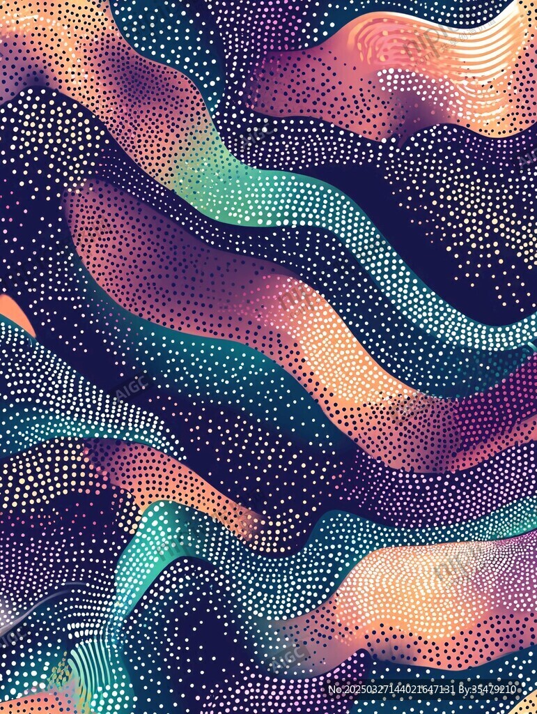 梦幻波点波浪抽象图案