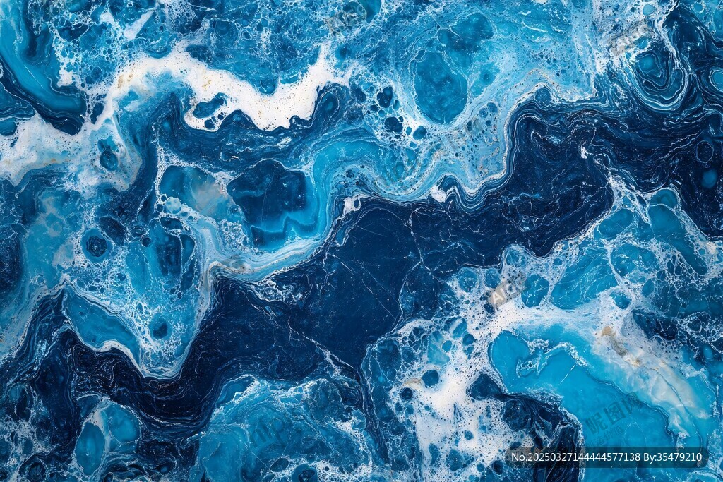 蓝色流体艺术纹理图案
