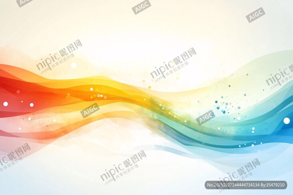 绚丽多彩流体波浪背景图