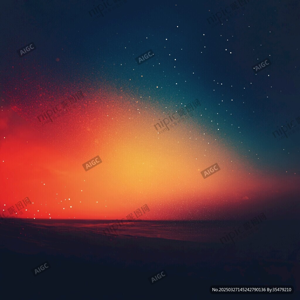 梦幻星空下的绚丽黄昏