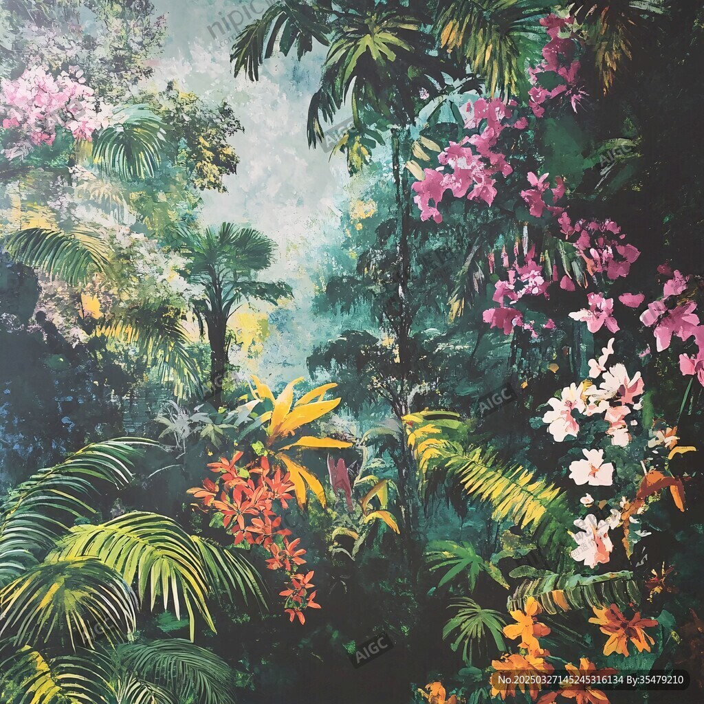 梦幻热带丛林花卉景观
