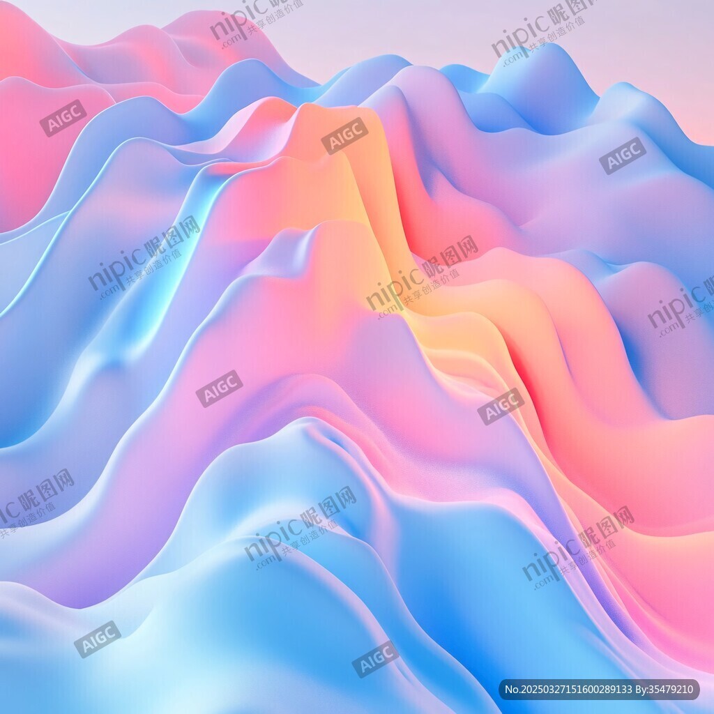 梦幻渐变流体艺术景观