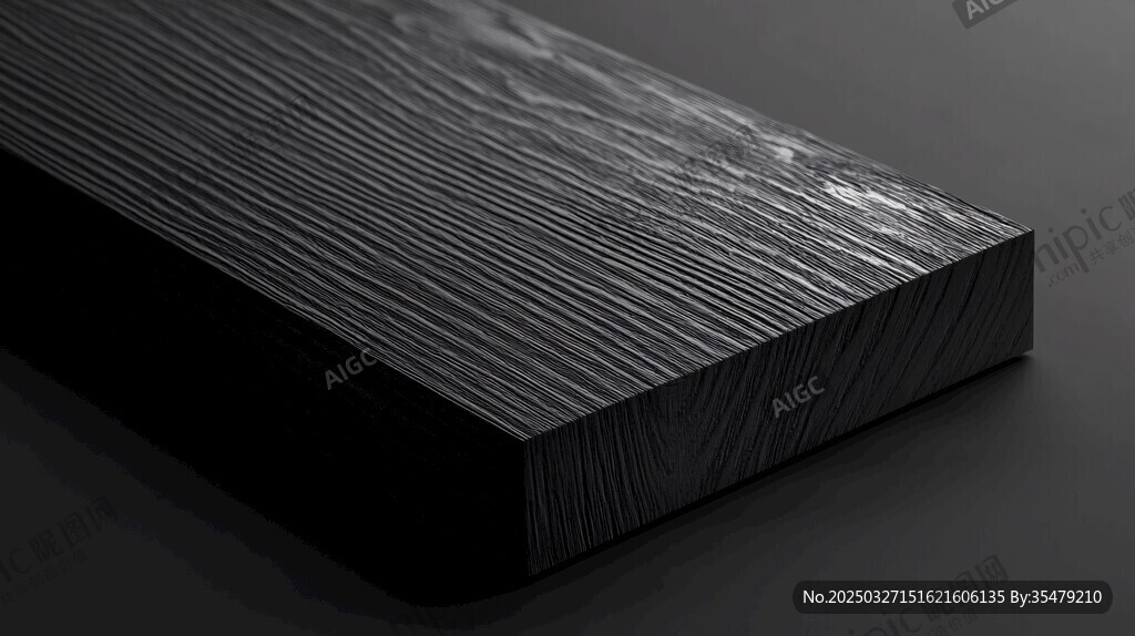 黑色木纹板材特写