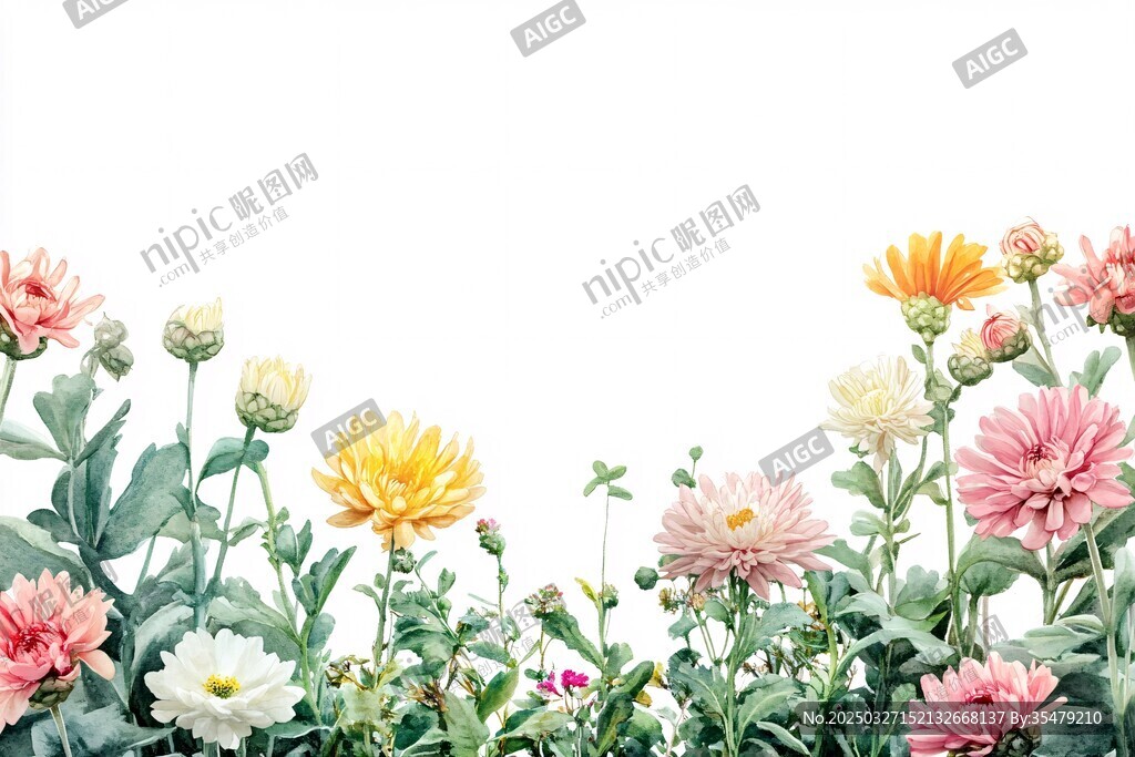 缤纷花卉装点清新画面