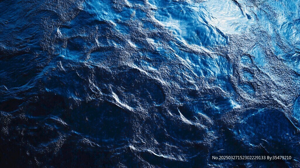 蓝色海洋水波纹理画面