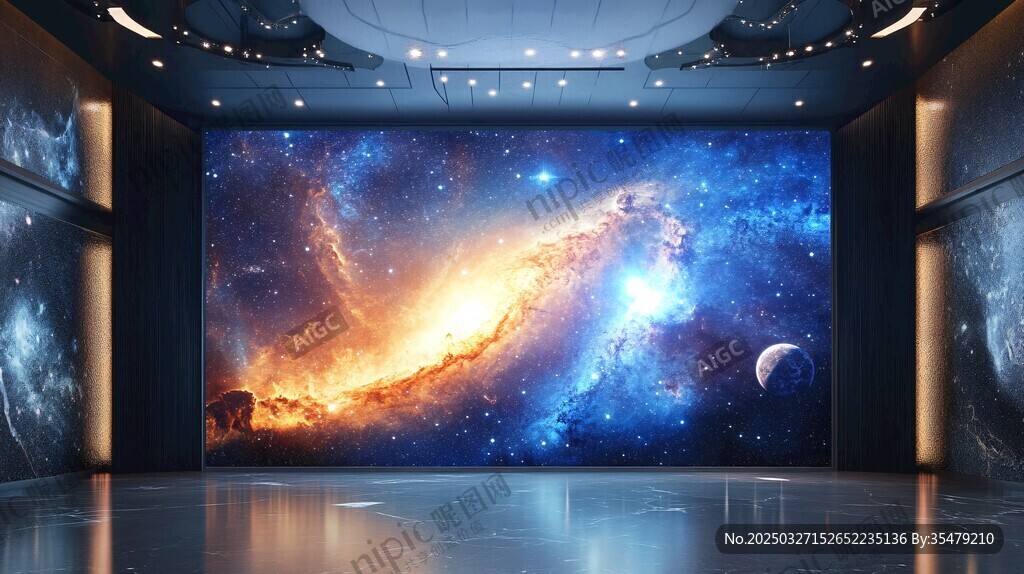 梦幻星空大屏室内场景