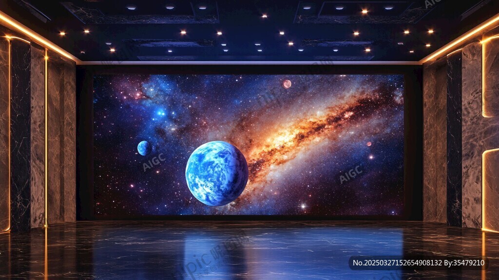 梦幻星空墙面空间展示