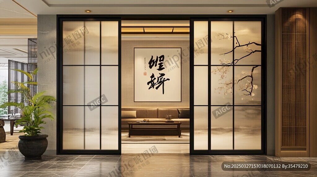 中式雅致客厅入门景致