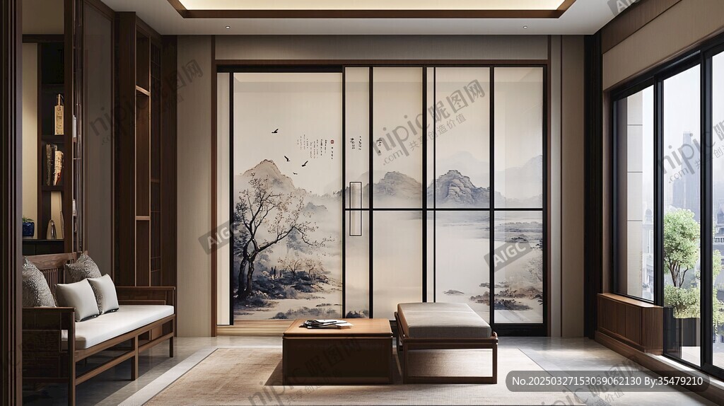 中式雅致客厅 诗意窗景