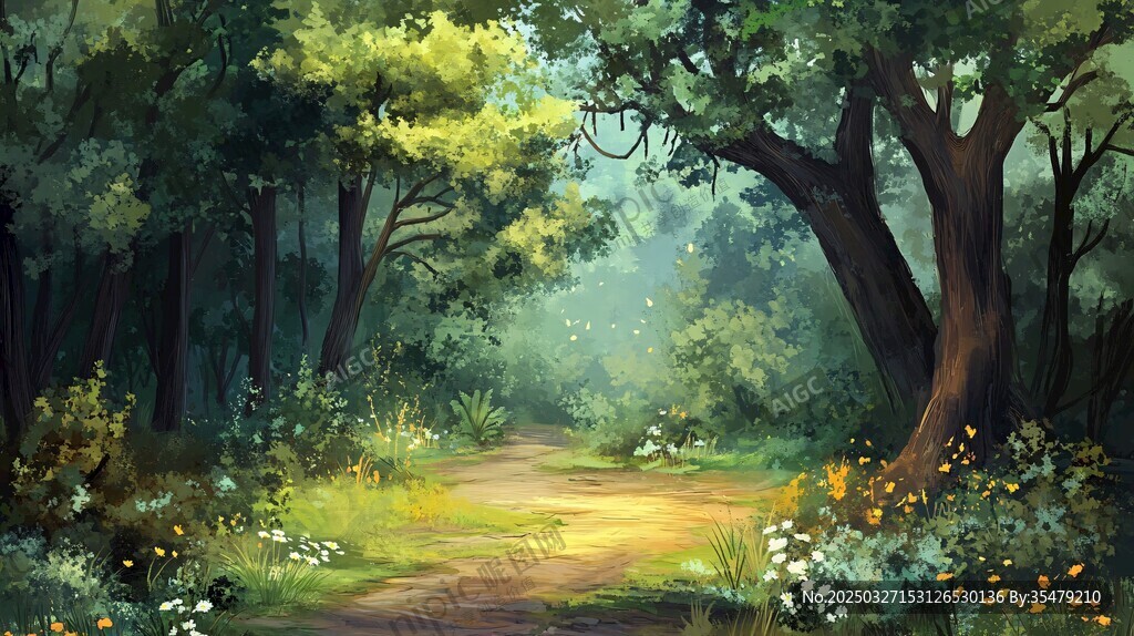梦幻森林小径 绿意盎然