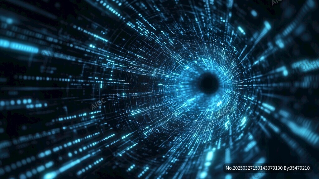 科技感蓝色数据能量漩涡