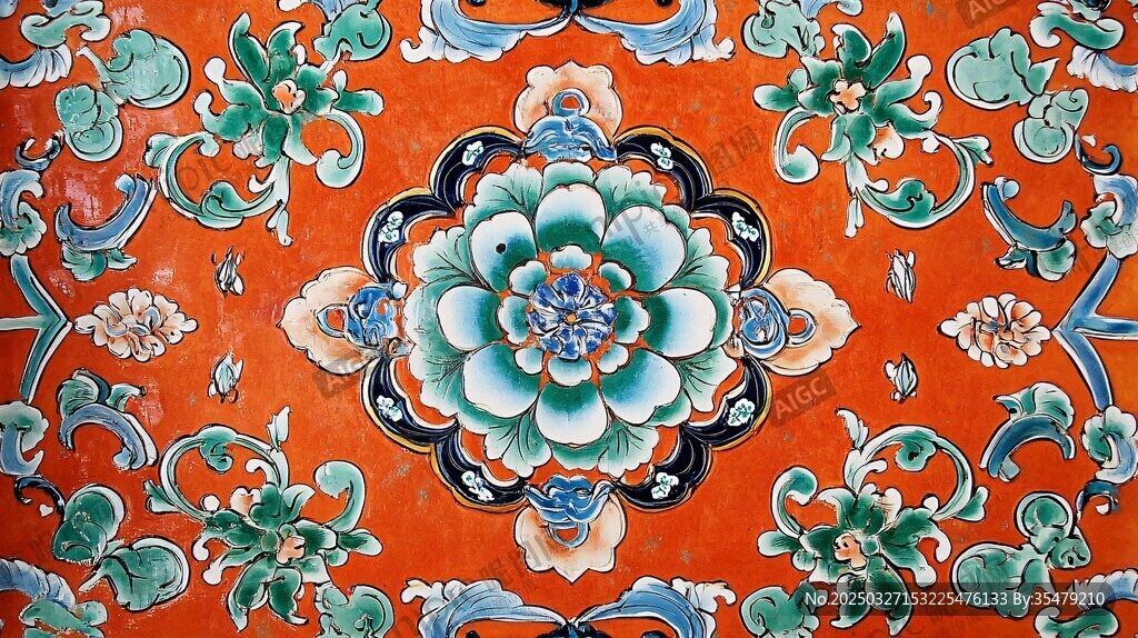 传统中式花卉图案装饰