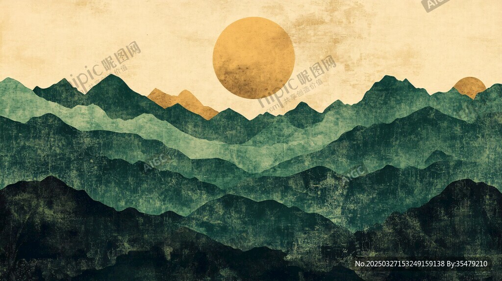 山间落日美景