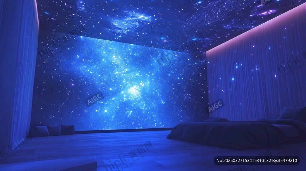 梦幻星空主题卧室空间