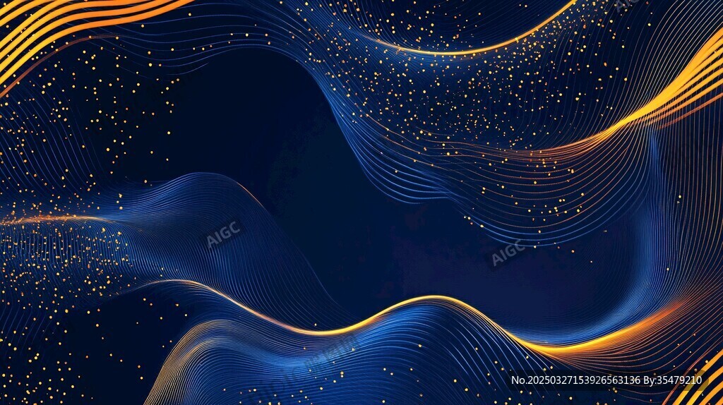 梦幻蓝金线条动态背景图