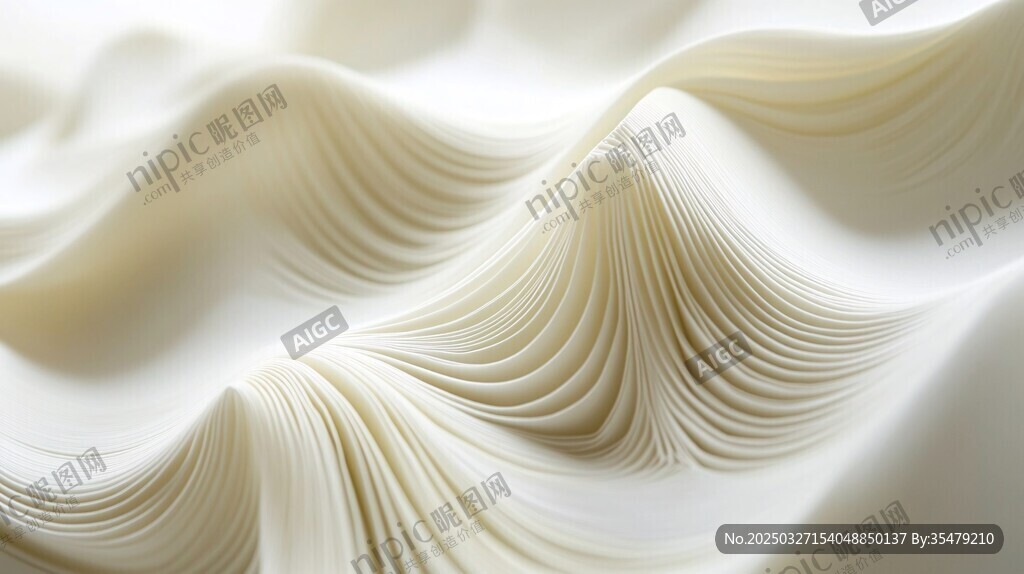 白色波浪纹理艺术造型