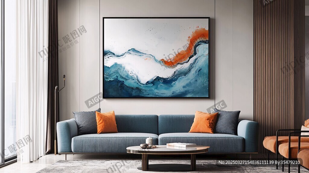 现代简约风客厅艺术挂画