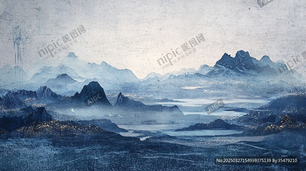 水墨山川意境图