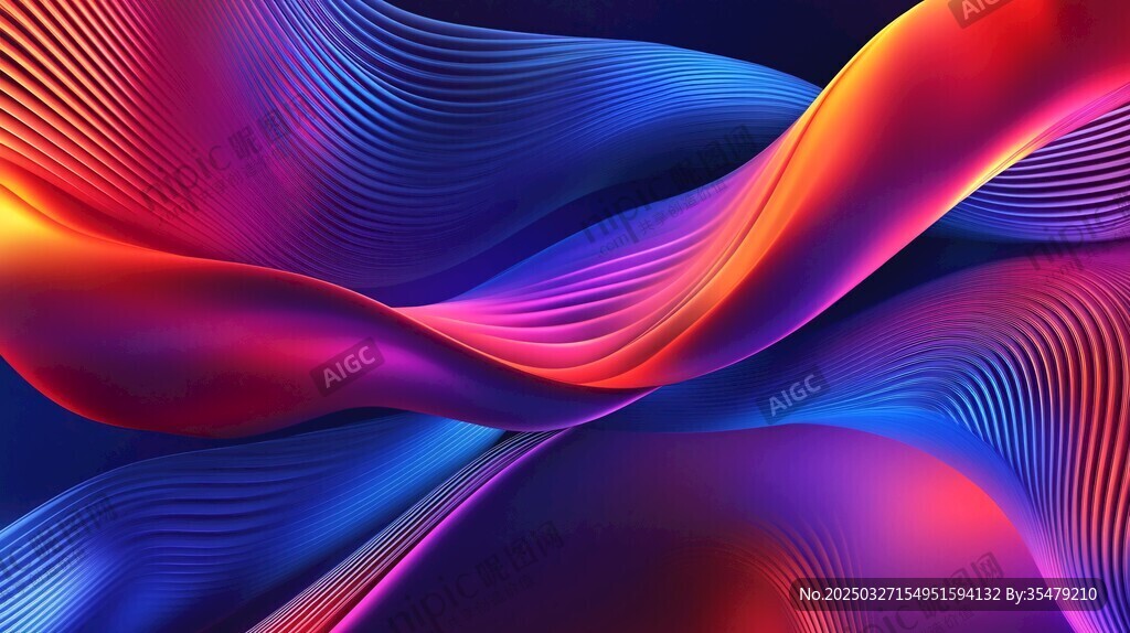 绚丽动感波纹抽象背景图
